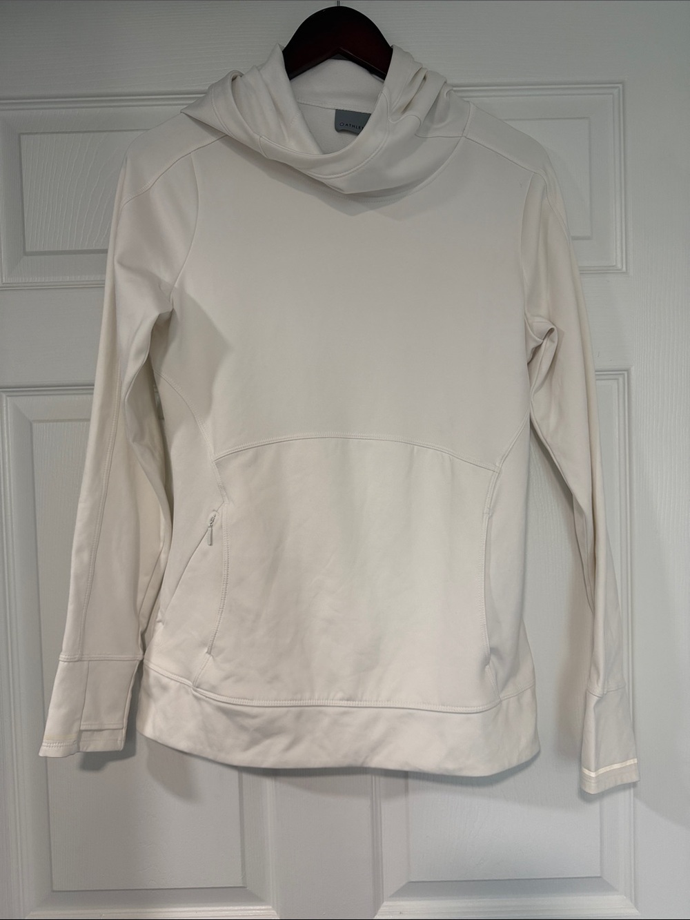 ATHLETA  Cream/white Lightweight Pullover Hoodie